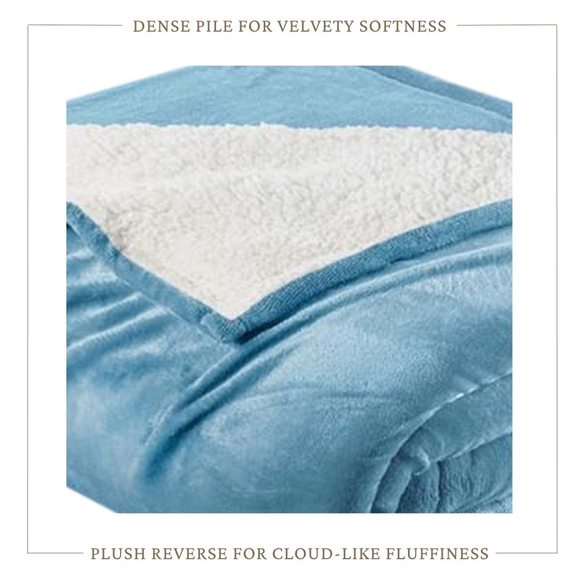 Velvet Plush Sherpa Bed Blanket - Sherpa Fleece Collection Great Bay Home