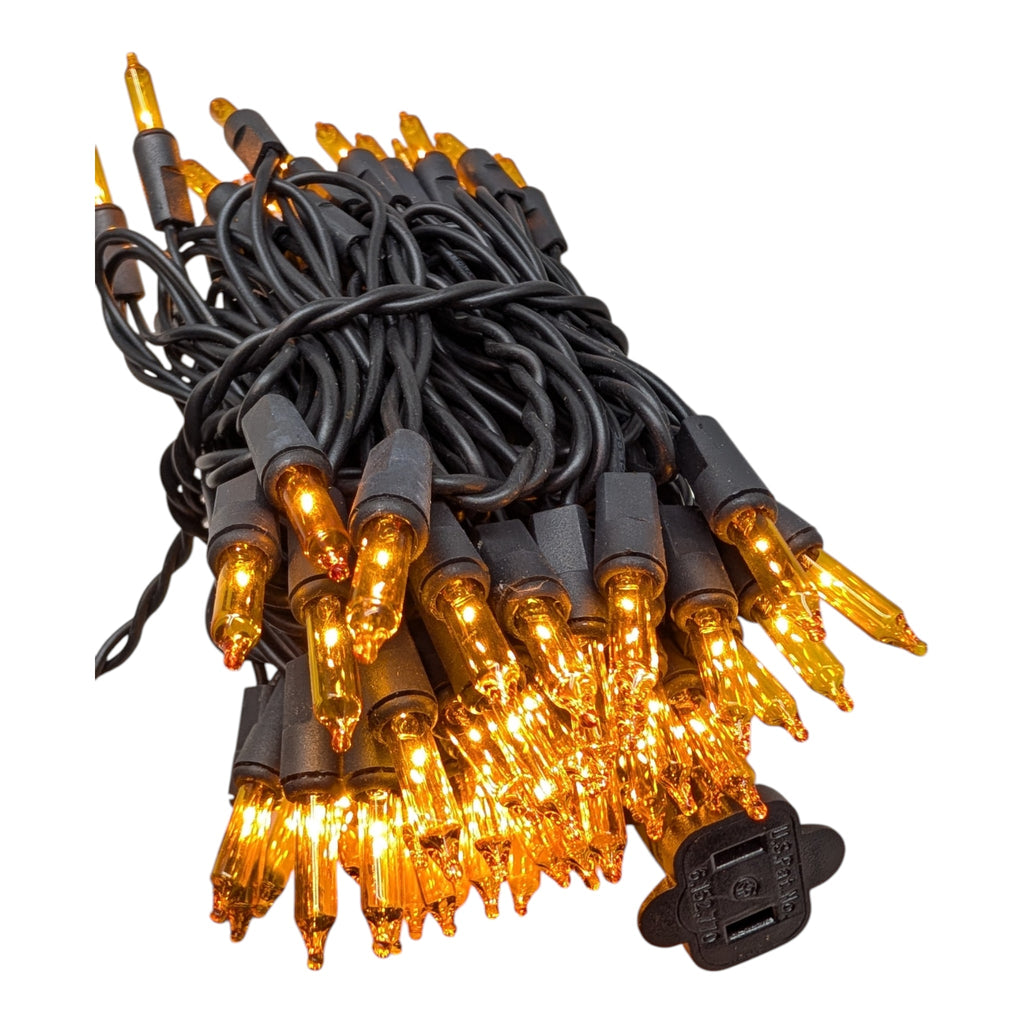Orange Flame Mini Light String - 100 Lights - 24 Feet long The Country Christmas Loft