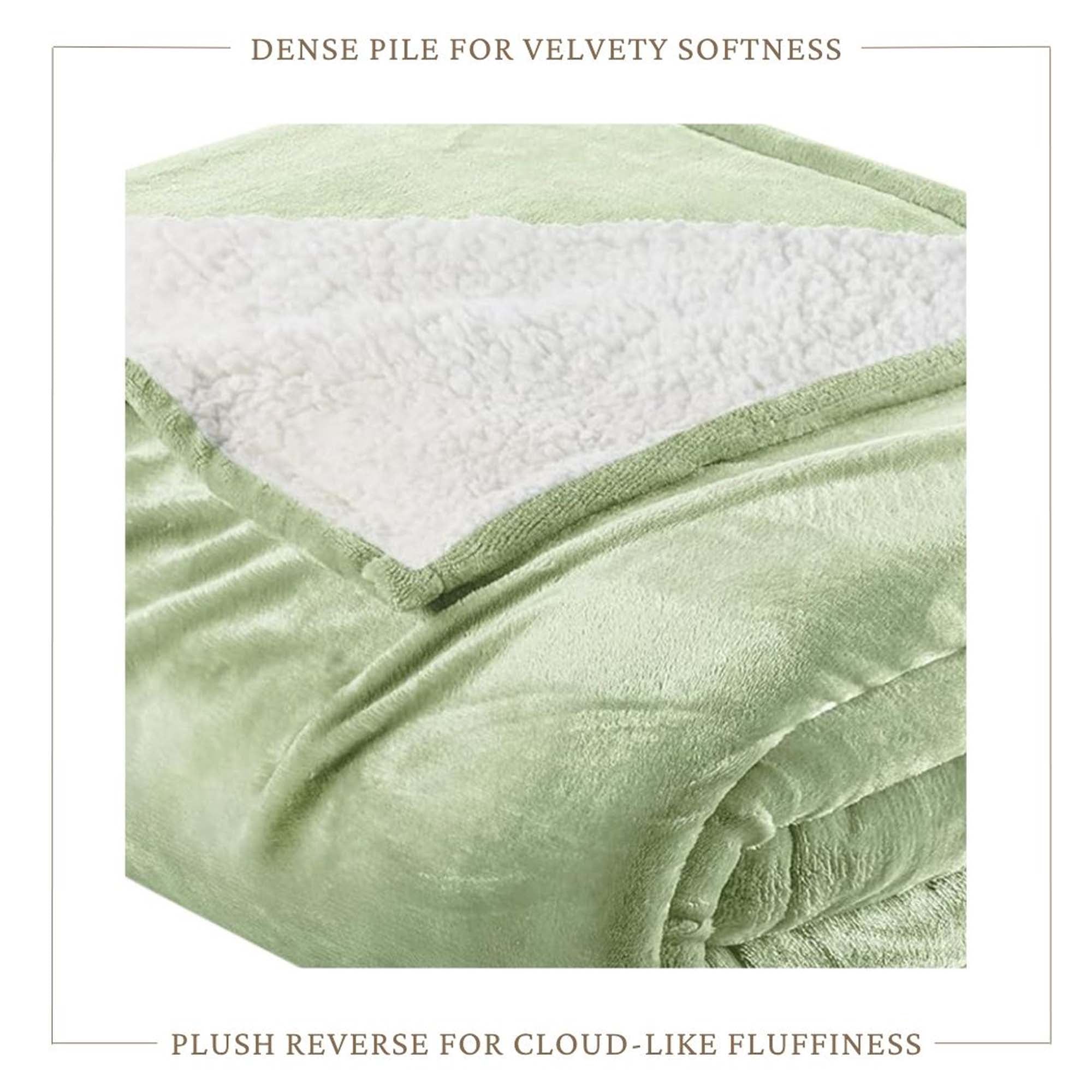 Velvet Plush Sherpa Bed Blanket - Sherpa Fleece Collection Great Bay Home