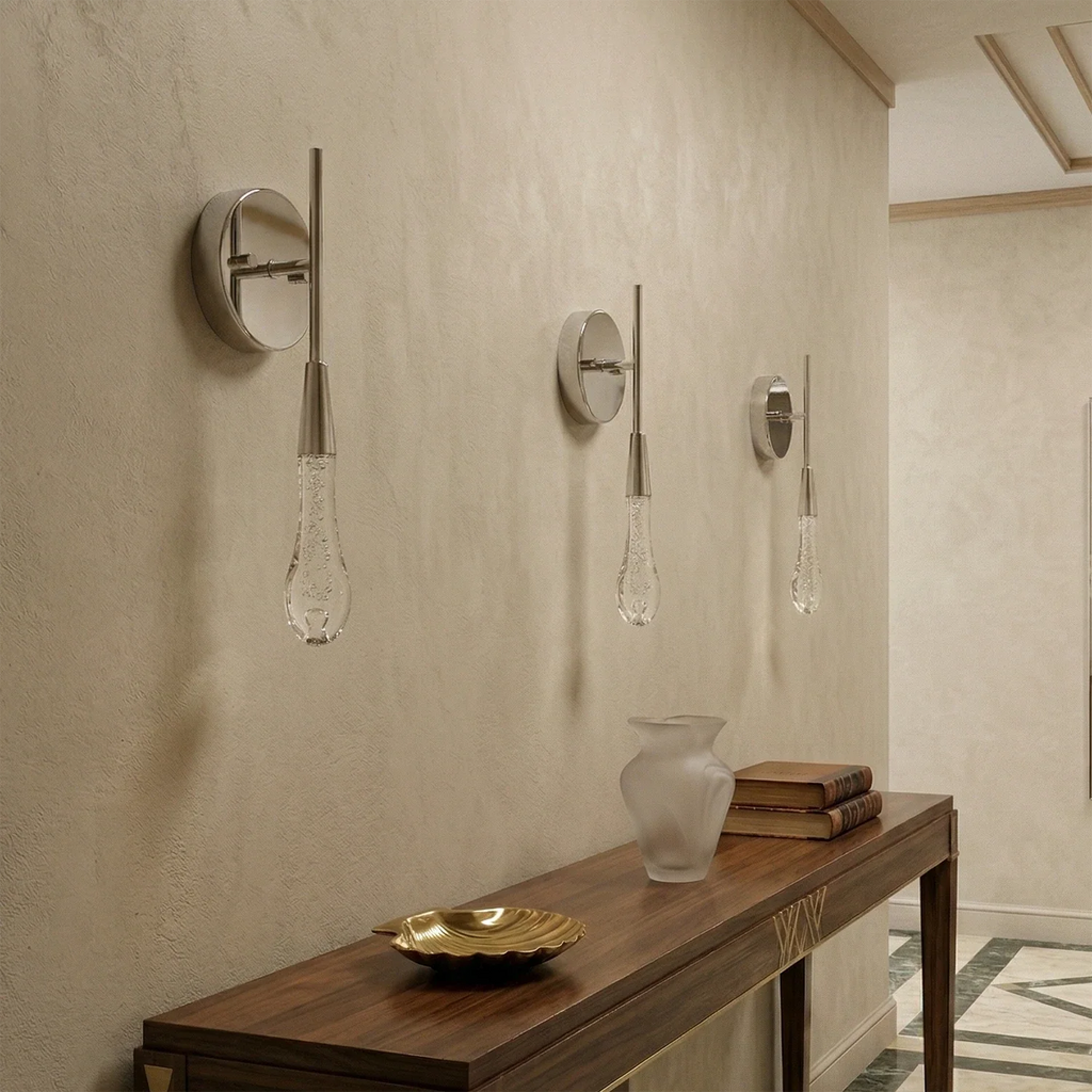 Raindrop Glass Solitaire Wall Lamp