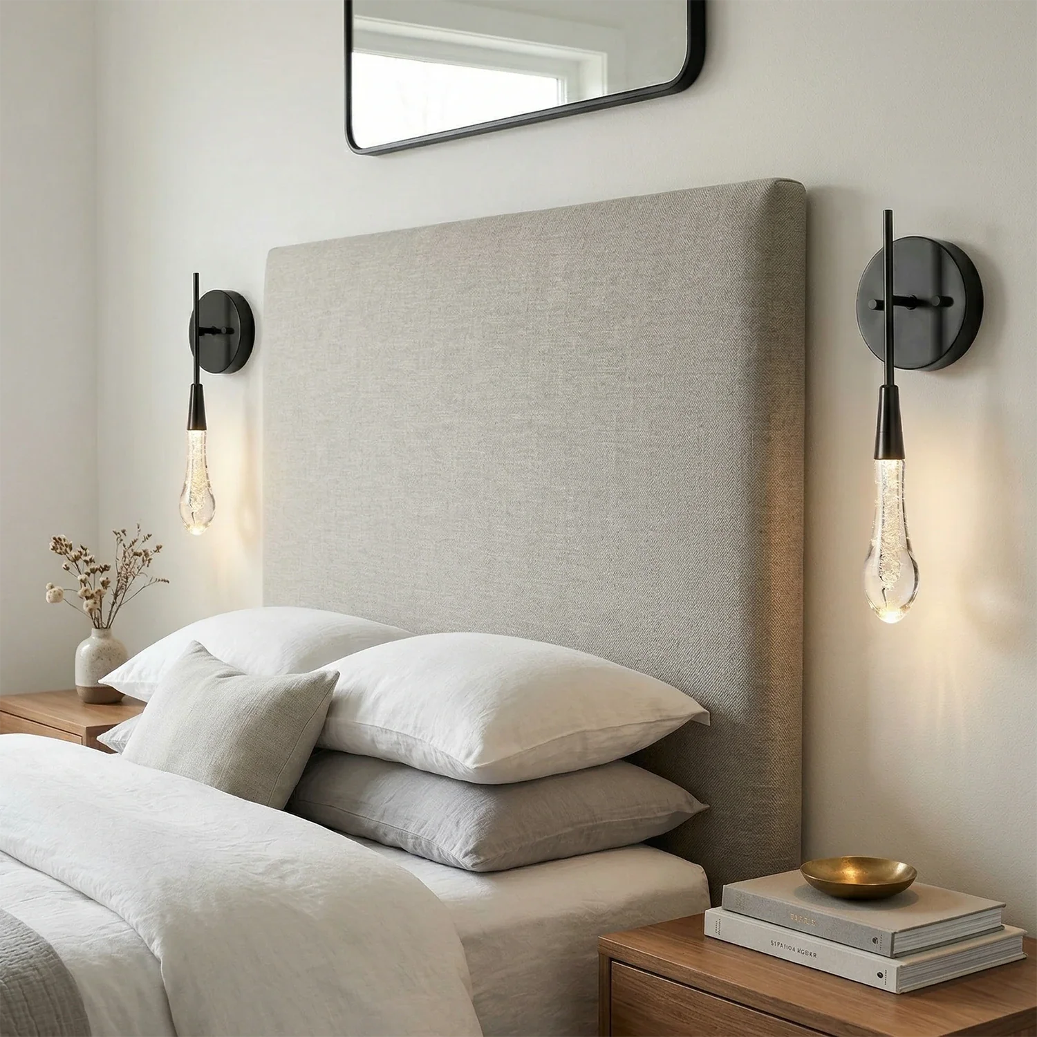 Raindrop Glass Solitaire Wall Lamp
