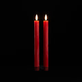 Red 3D Flameless Taper Candles (Set of 2) Rust & Cinder