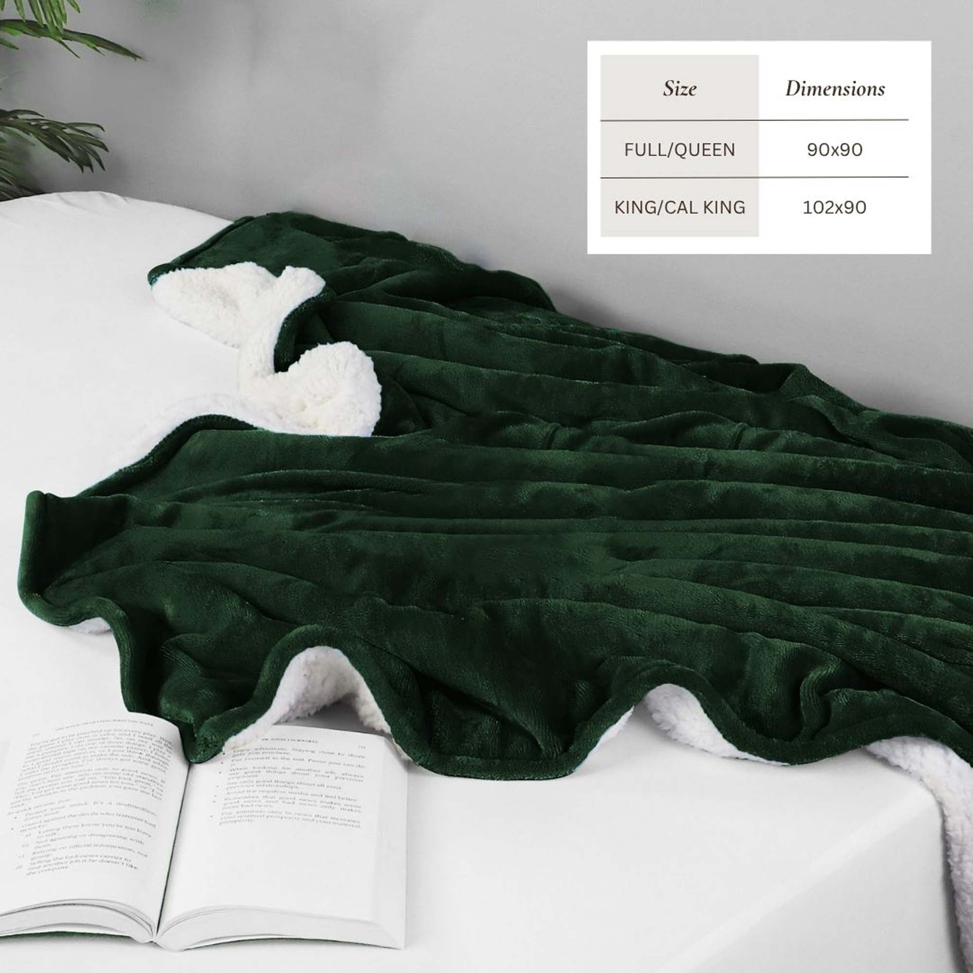 Velvet Plush Sherpa Bed Blanket - Sherpa Fleece Collection Great Bay Home