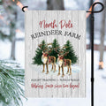 Reindeer Farm Christmas Garden Flag 12x18 inch Cotton and Crate