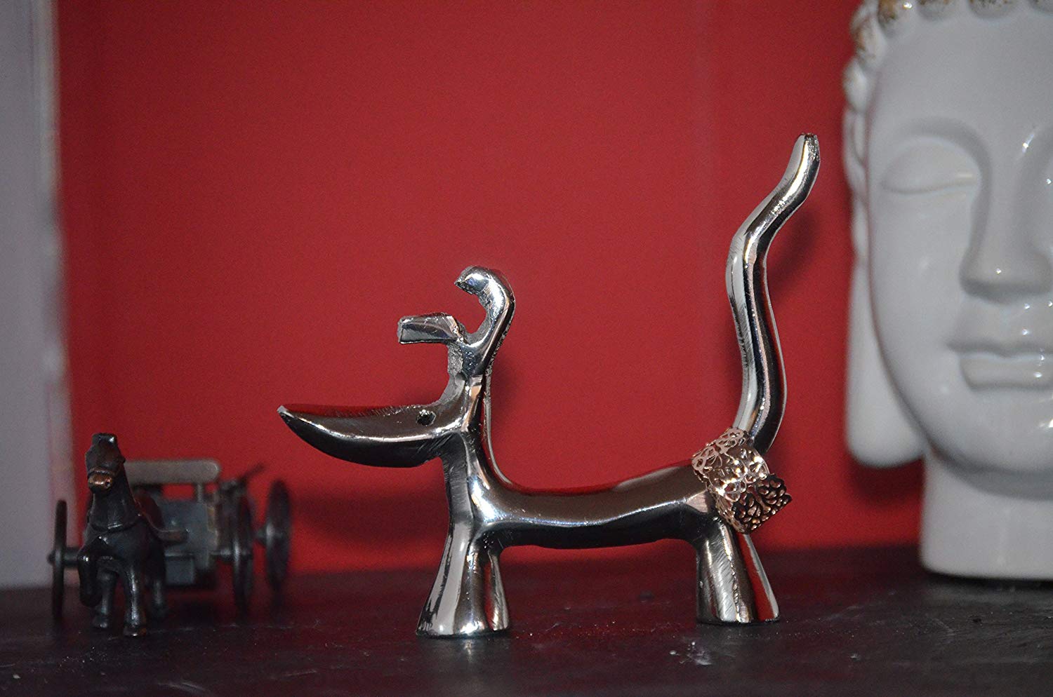 Vibhsa Dog Ring Holder (Silver Finish) Vibhsa
