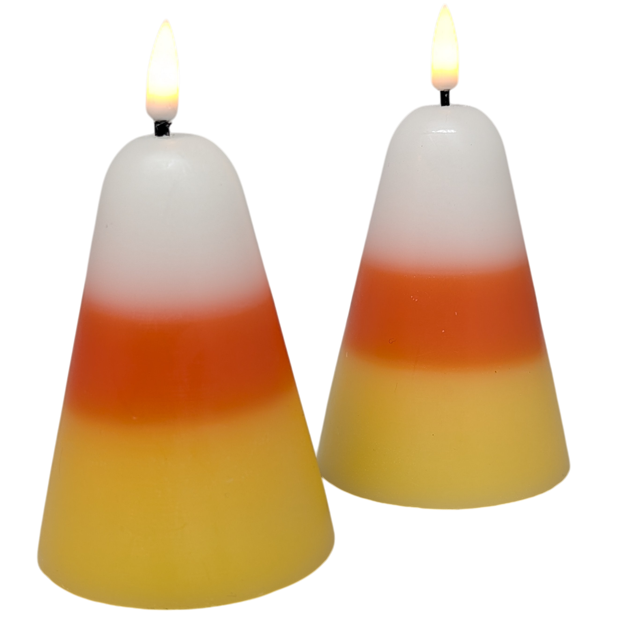 Candy Corn B/O Lighted Wax Candles - 2 Piece Set The Country Christmas Loft