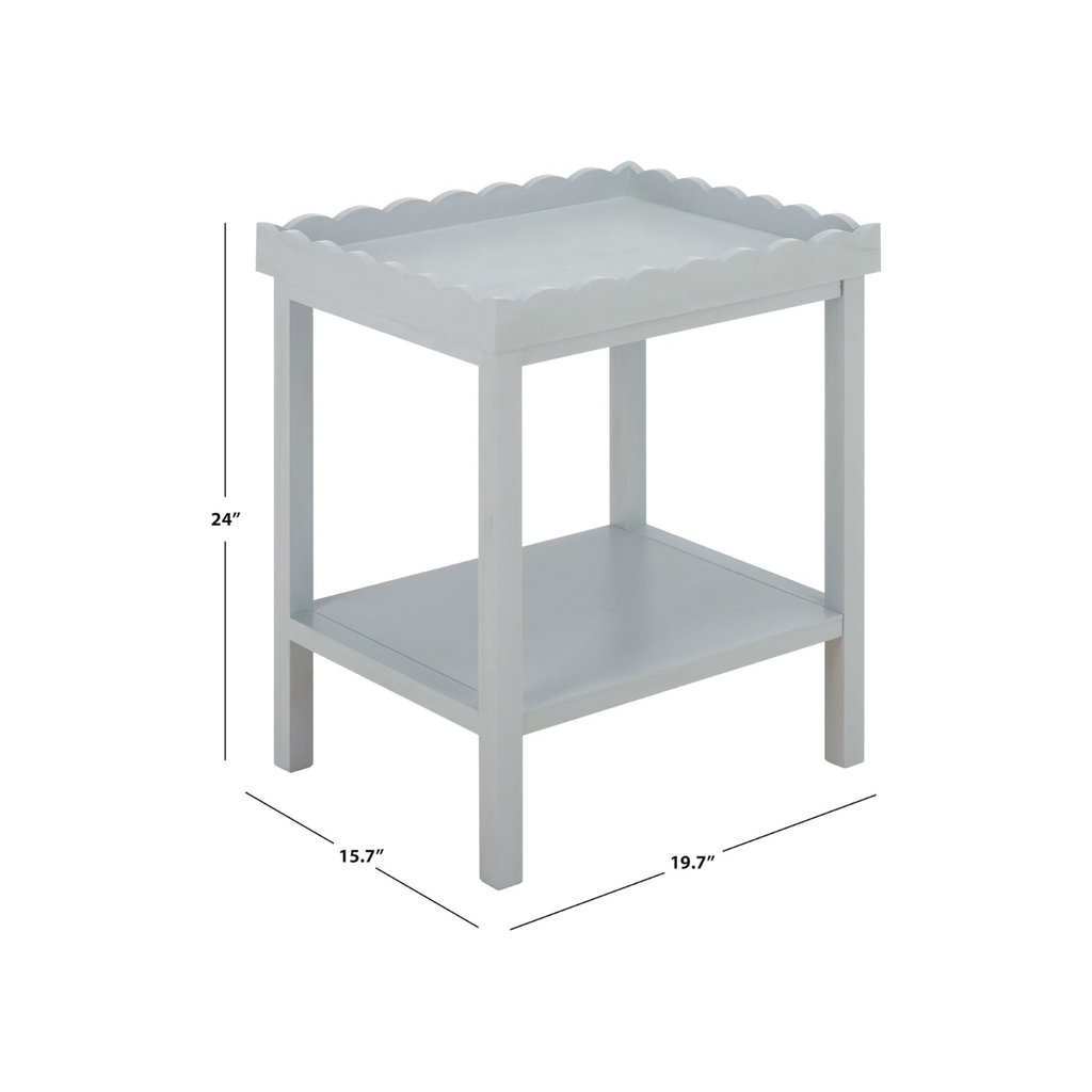 Hallie Scalloped Side Table in Blue Mist Shop Fête