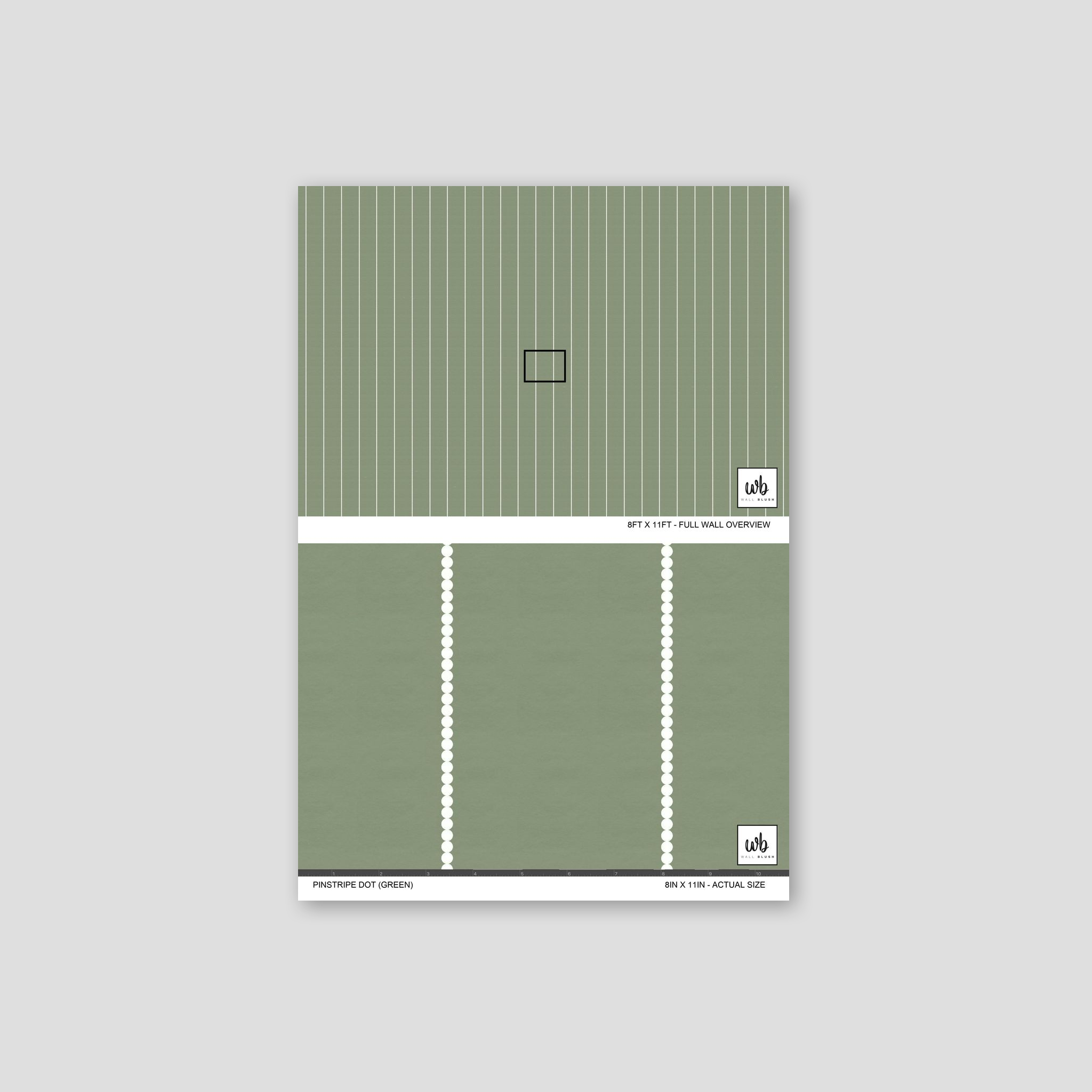 Pinstripe Dot (Green) Wallpaper WALL BLUSH