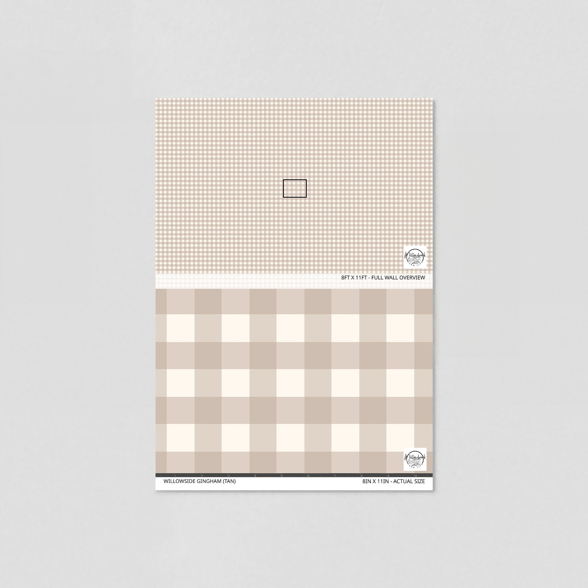 Willowside Gingham (Tan) Wallpaper WALL BLUSH