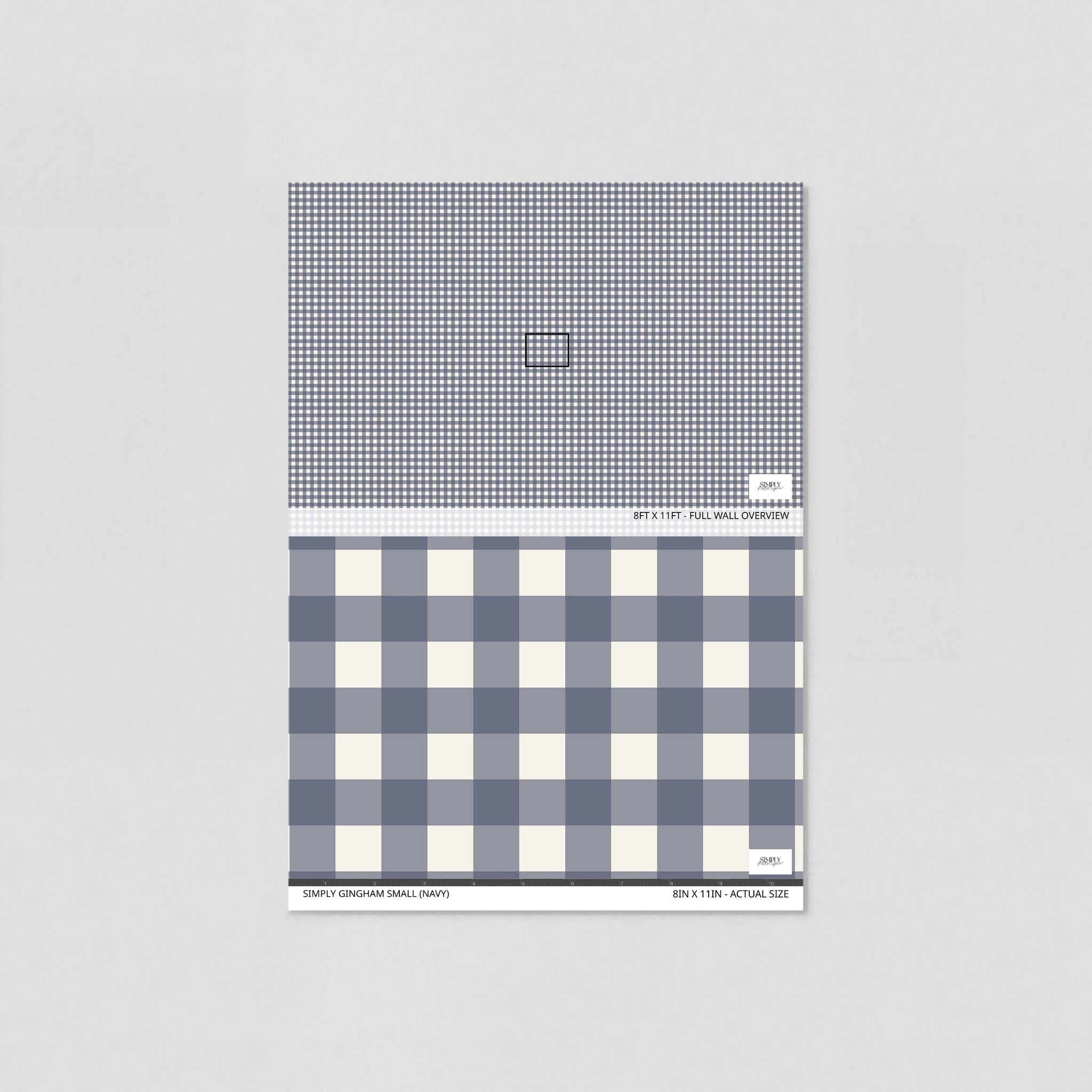 Simply Gingham Small (Navy) Wallpaper WALL BLUSH