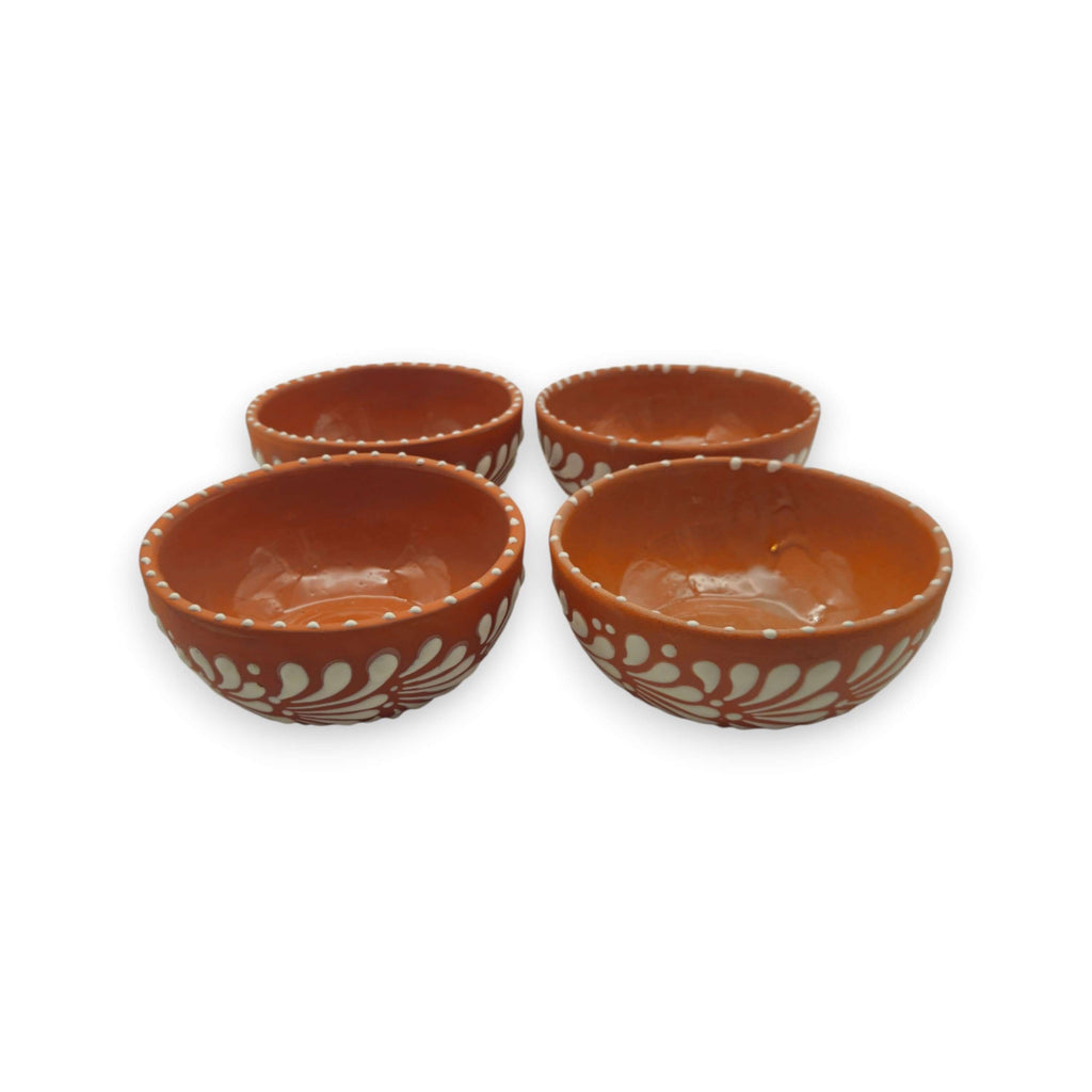 Set of 4 Handmade Brown & White Talavera Bowls | Artisan Dinnerware The Talavera Hub