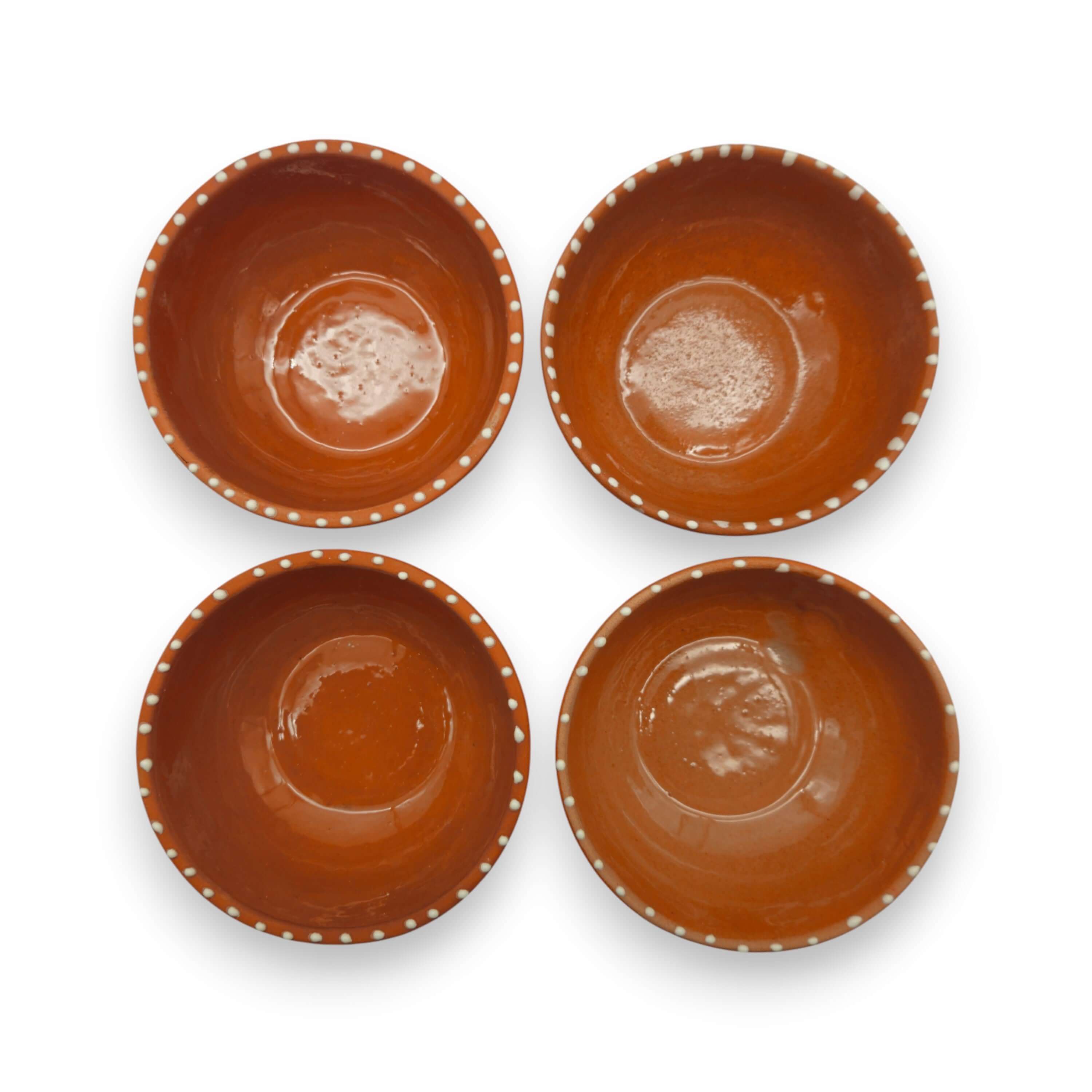 Set of 4 Handmade Brown & White Talavera Bowls | Artisan Dinnerware The Talavera Hub
