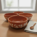 Set of 4 Handmade Brown & White Talavera Bowls | Artisan Dinnerware The Talavera Hub