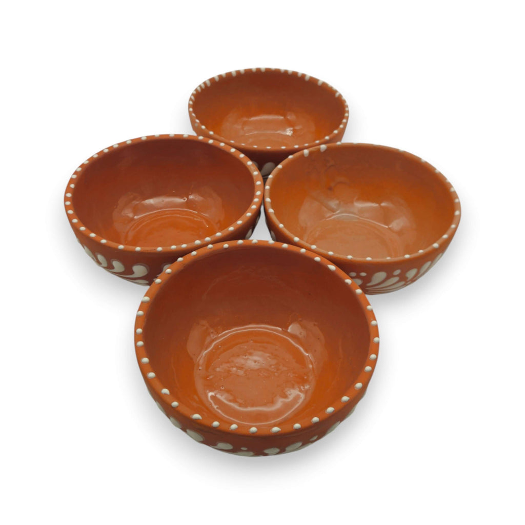 Set of 4 Handmade Brown & White Talavera Bowls | Artisan Dinnerware The Talavera Hub