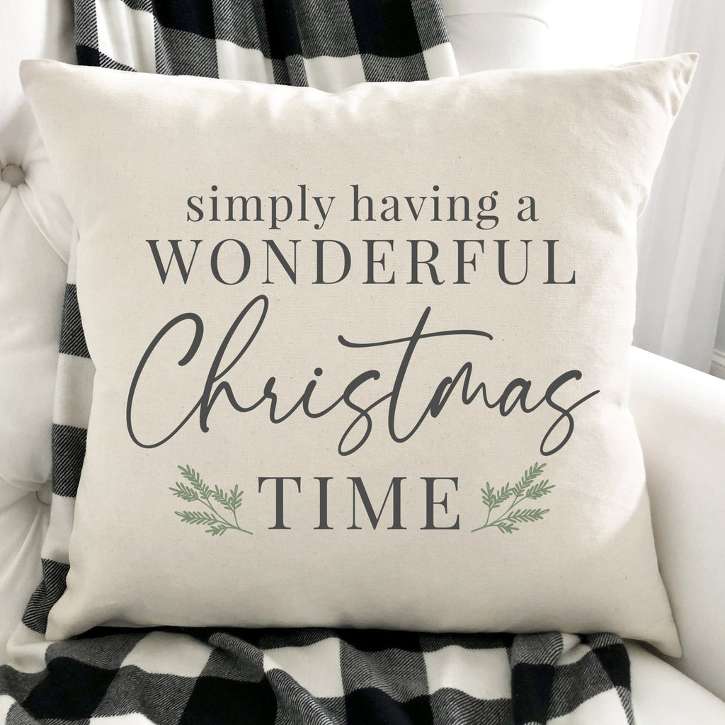 Simply Having a Wonderful Christmas #1 Pillow Cover — Fits 18x18 Insert Cotton and Crate
