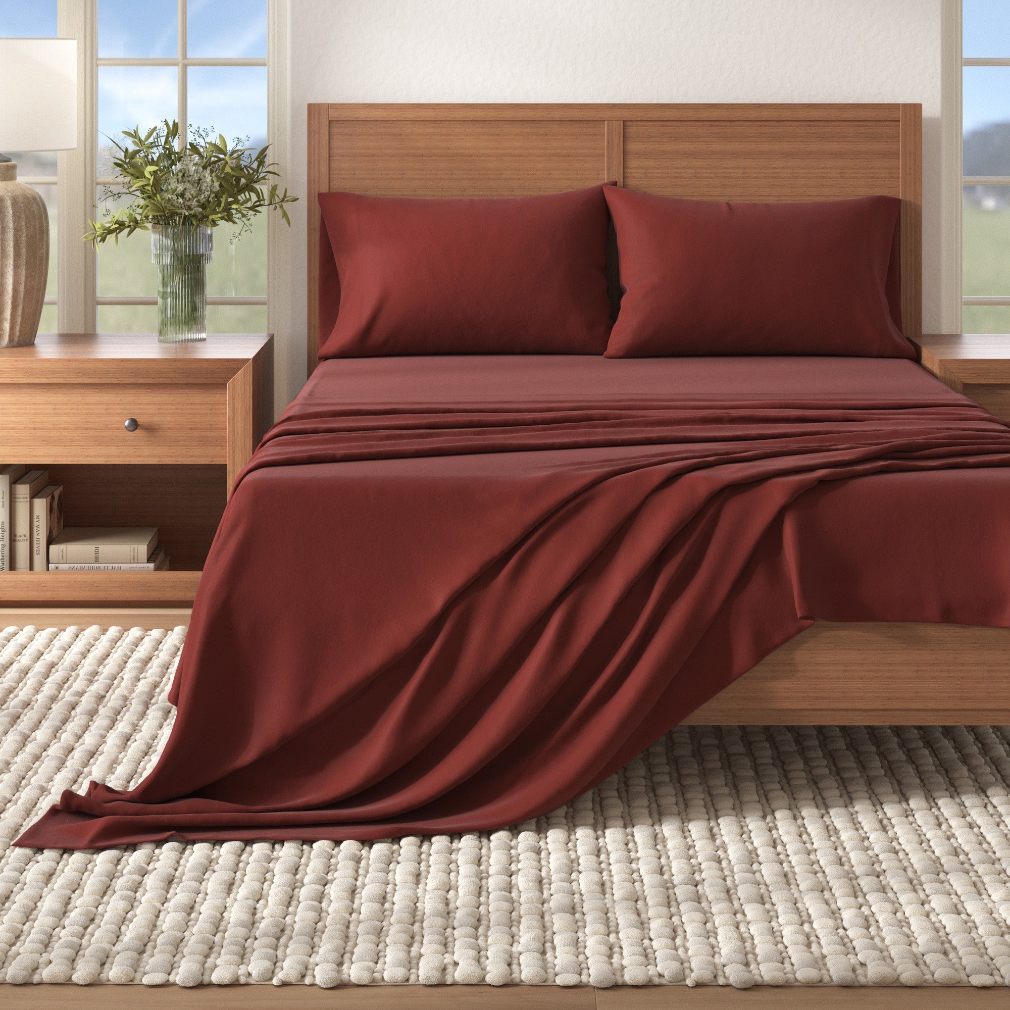 Cotton Solid Flannel Sheet - Nordic Collection Great Bay Home