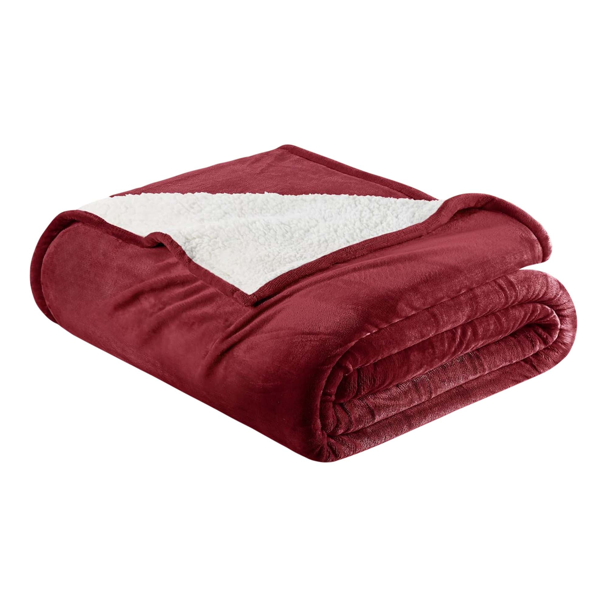 Velvet Plush Sherpa Bed Blanket - Sherpa Fleece Collection Great Bay Home
