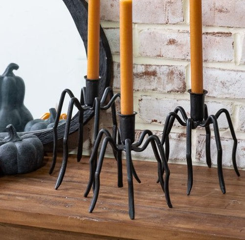 Set of 3 Spider Led Taper Candle Holders Thenestedfig