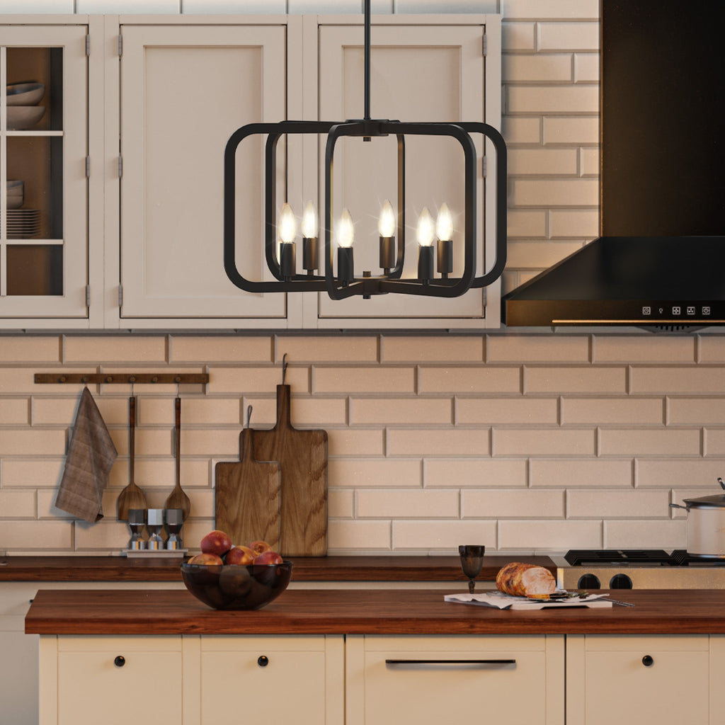 Electronic Candle Chandelier Light Fixture Farmhouse Decor
