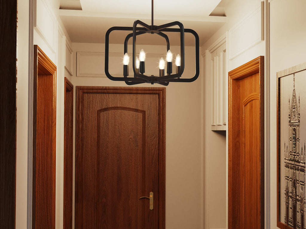 Electronic Candle Chandelier Light Fixture Farmhouse Decor