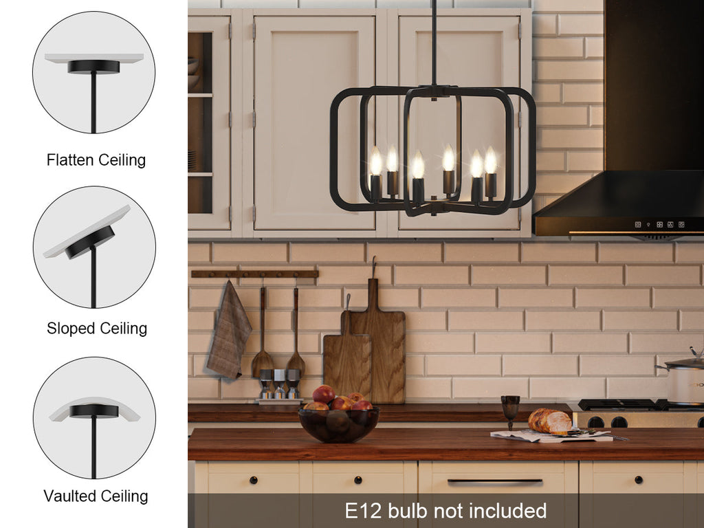 Electronic Candle Chandelier Light Fixture Farmhouse Decor