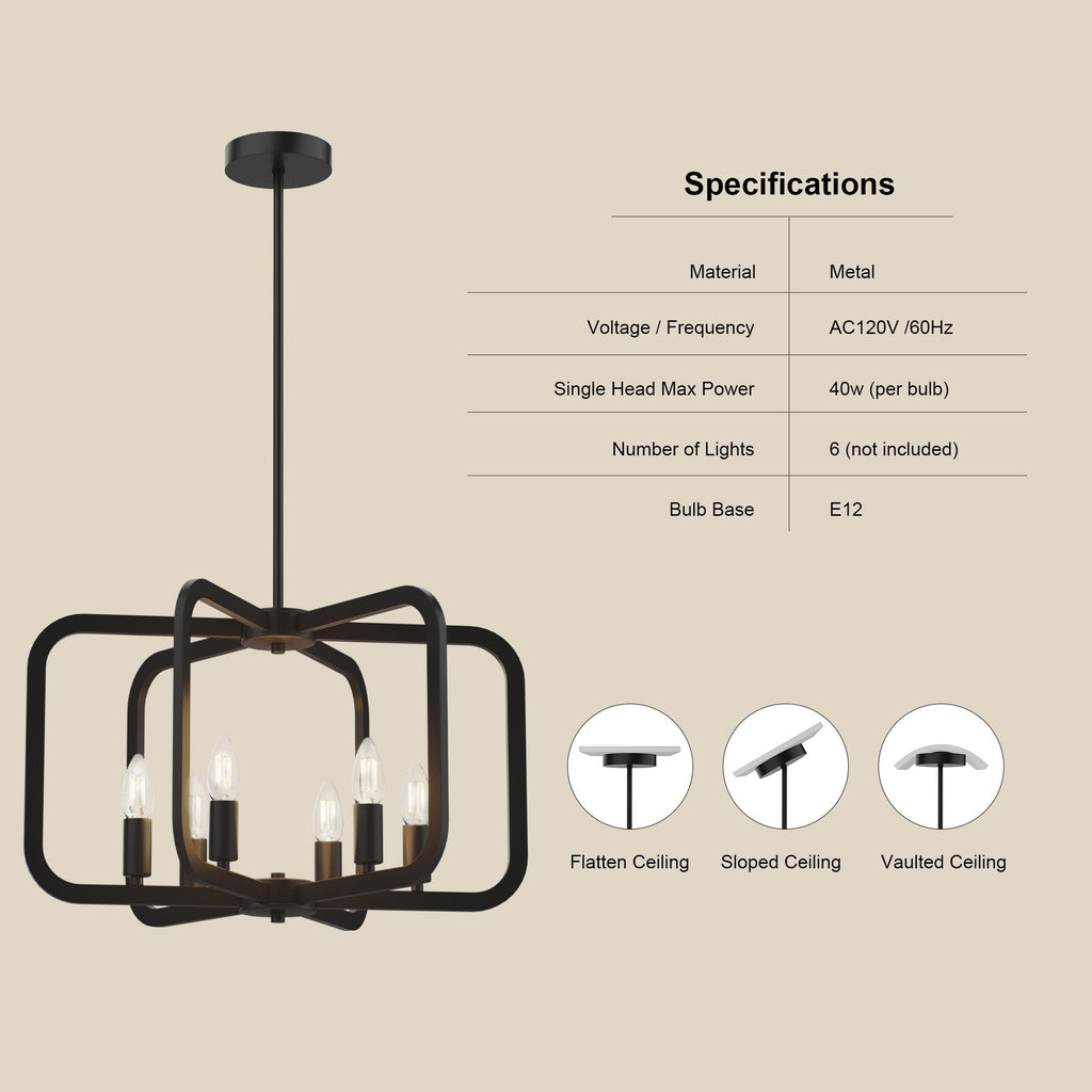 Electronic Candle Chandelier Light Fixture Farmhouse Decor
