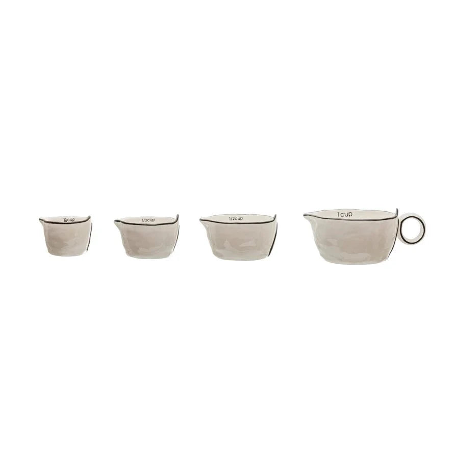 Stoneware Measuring Cups – Set of 4, Neutral Glaze White Cliff Studio