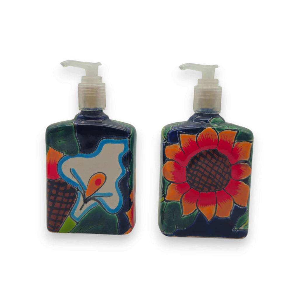 Sunflower Talavera Soap Pump | Handmade Ceramic Dispenser The Talavera Hub