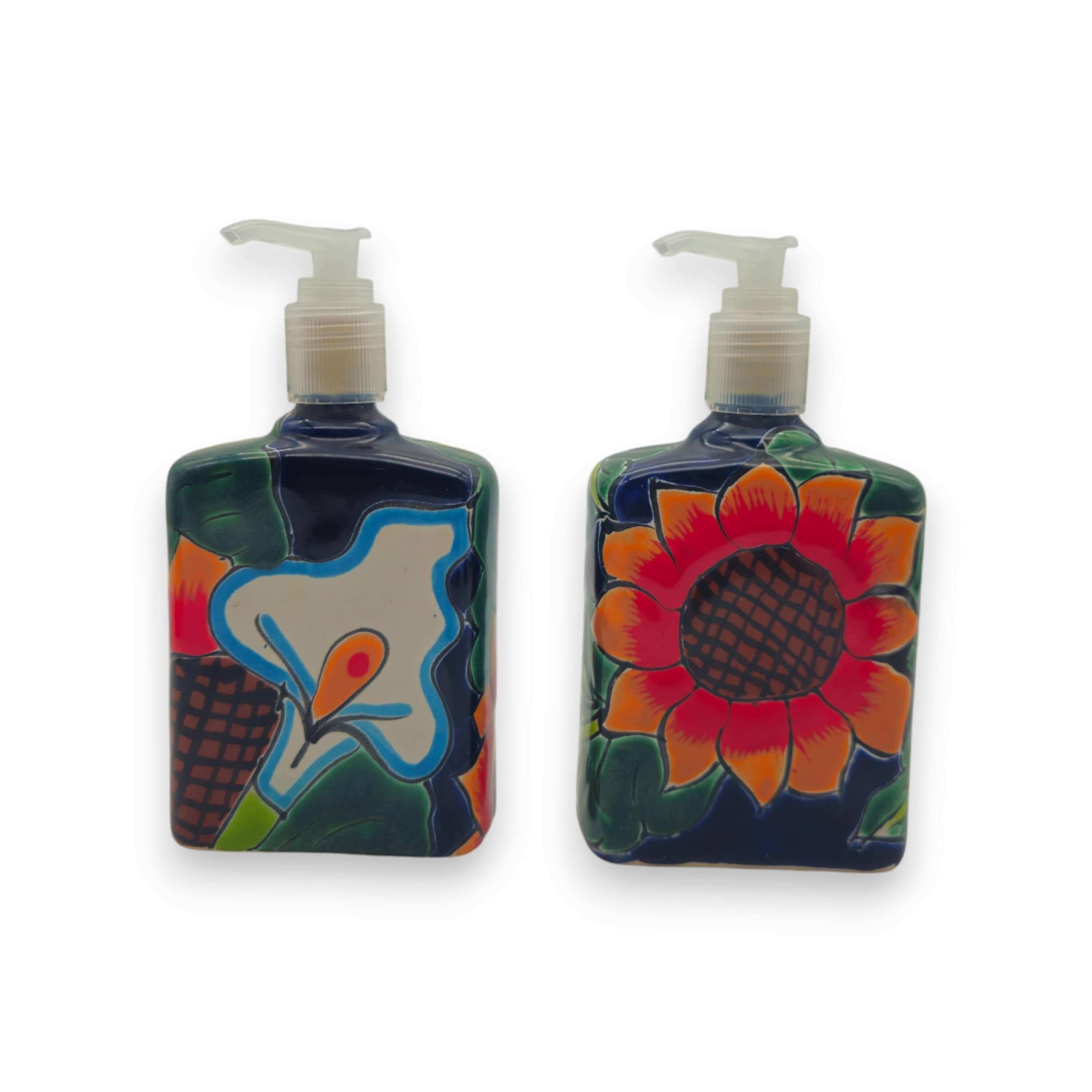 Sunflower Talavera Soap Pump | Handmade Ceramic Dispenser The Talavera Hub