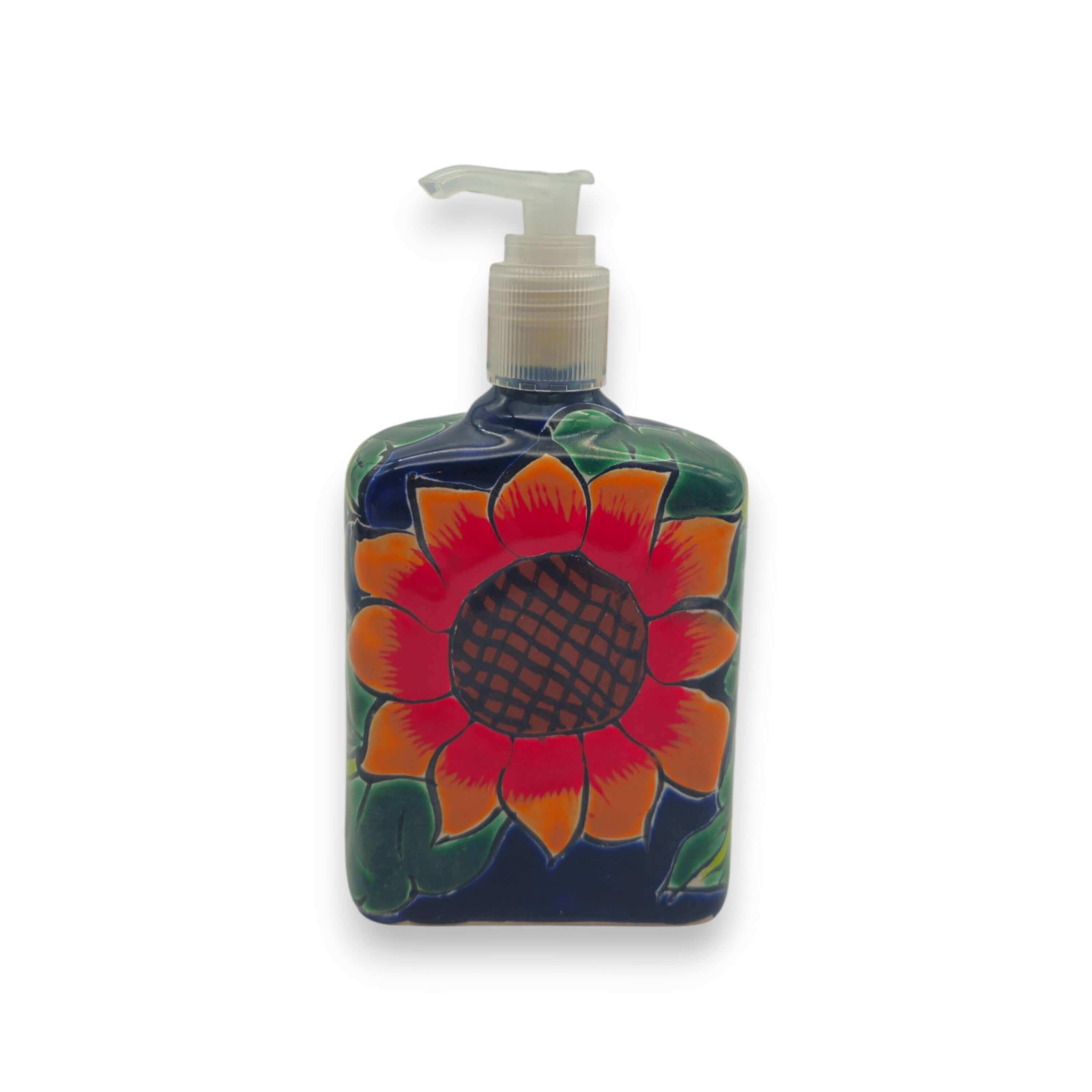 Sunflower Talavera Soap Pump | Handmade Ceramic Dispenser The Talavera Hub
