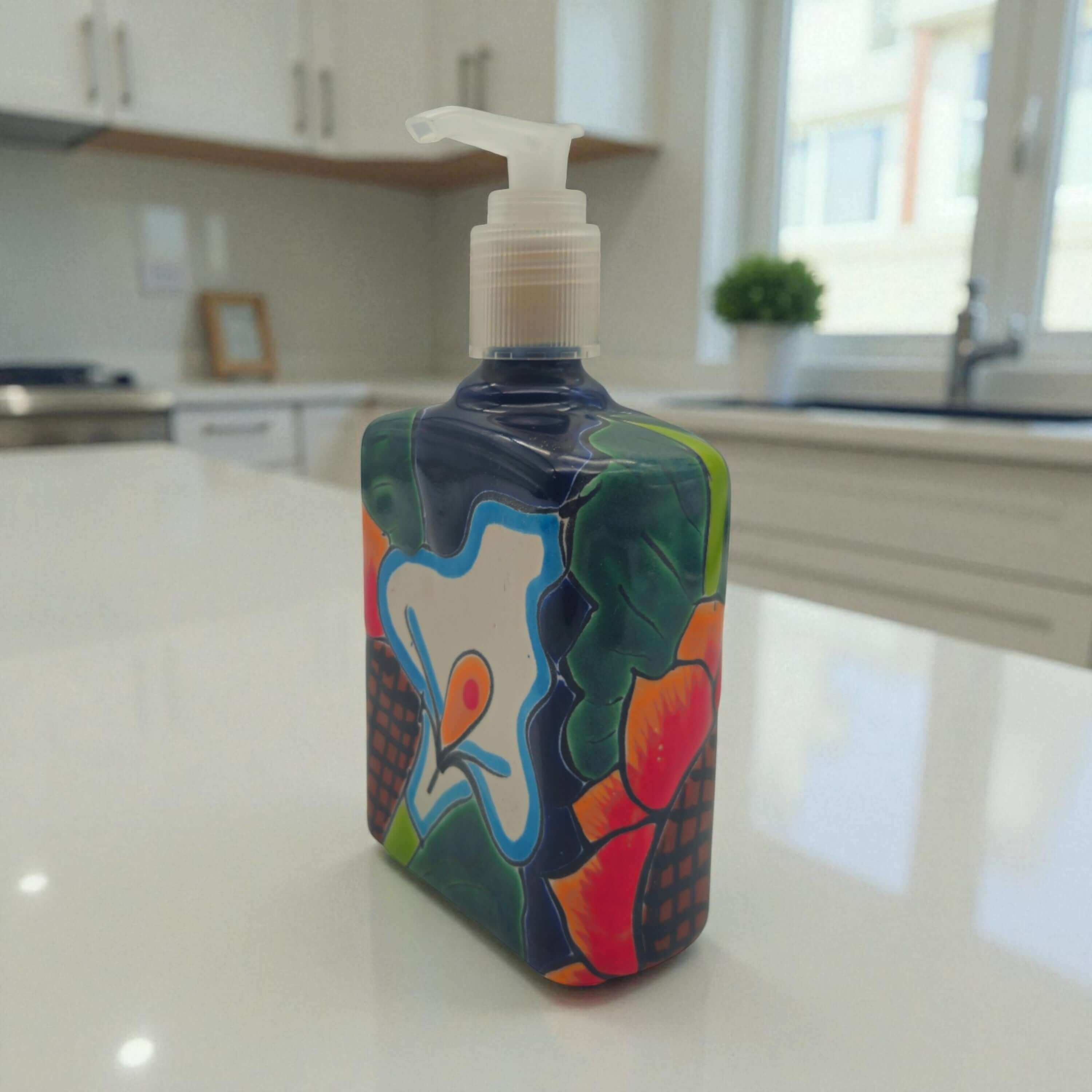Sunflower Talavera Soap Pump | Handmade Ceramic Dispenser The Talavera Hub
