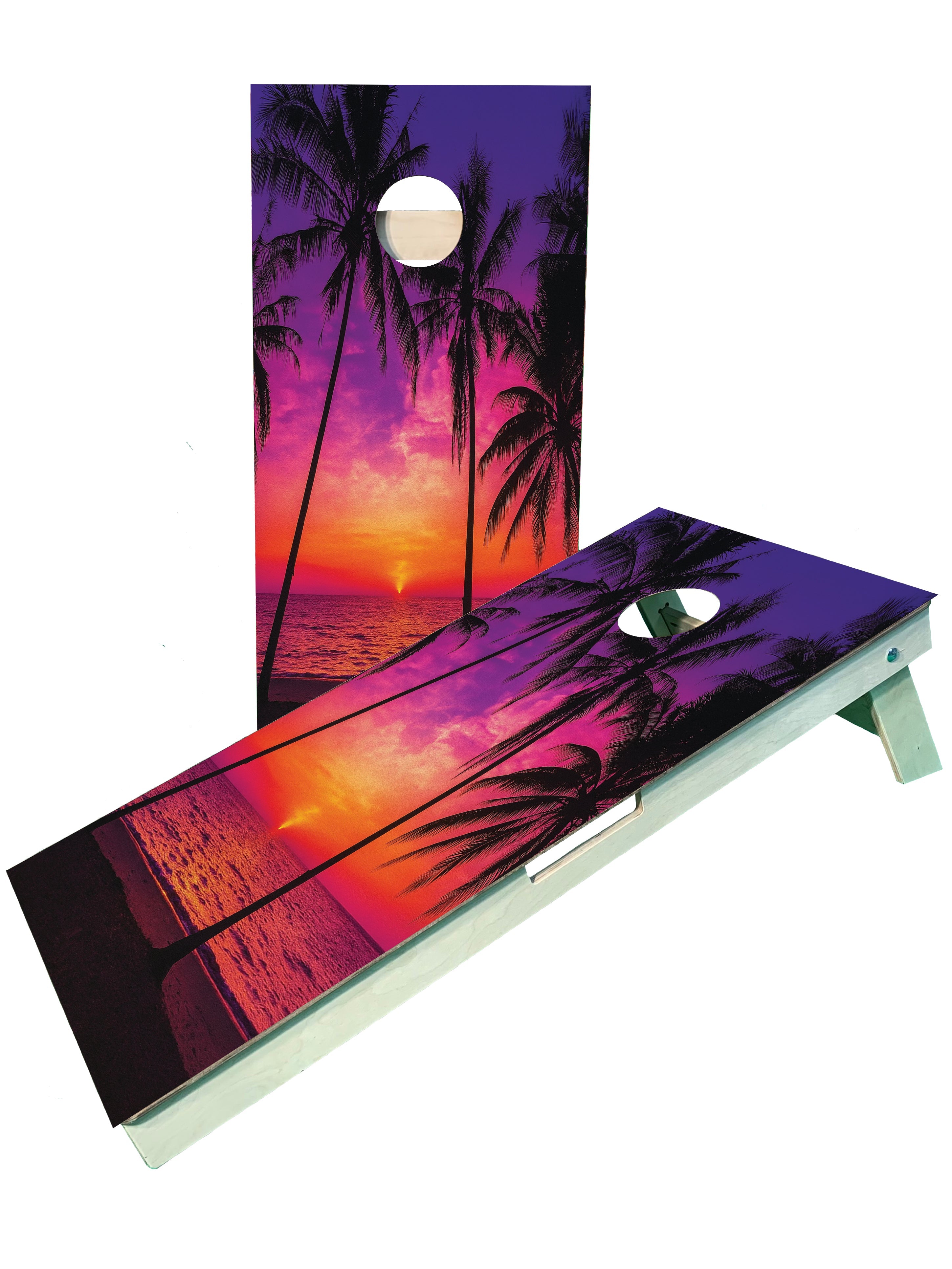 Tropical Sunset Escape Cornhole Boards blastcornhole
