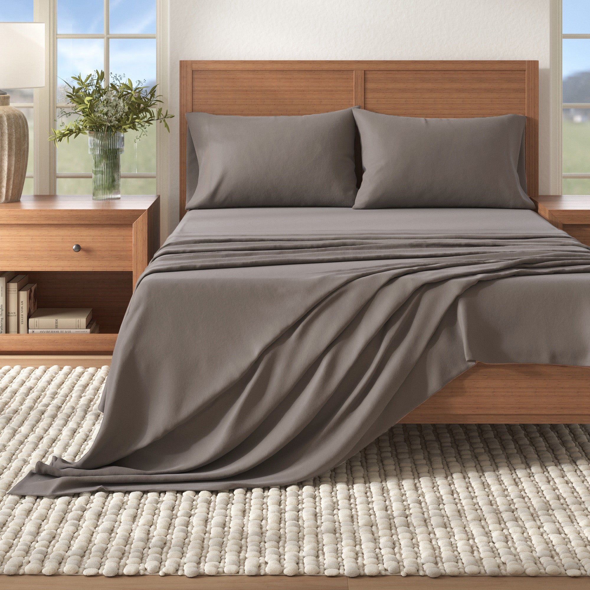 Cotton Solid Flannel Sheet - Nordic Collection Great Bay Home