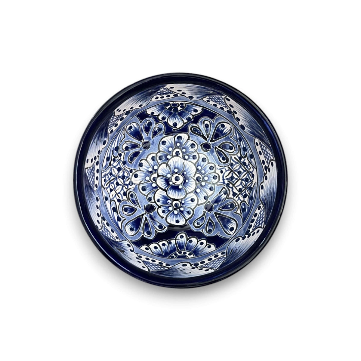 5" Talavera Blue & White Bowl | Handmade Mexican Dinnerware The Talavera Hub
