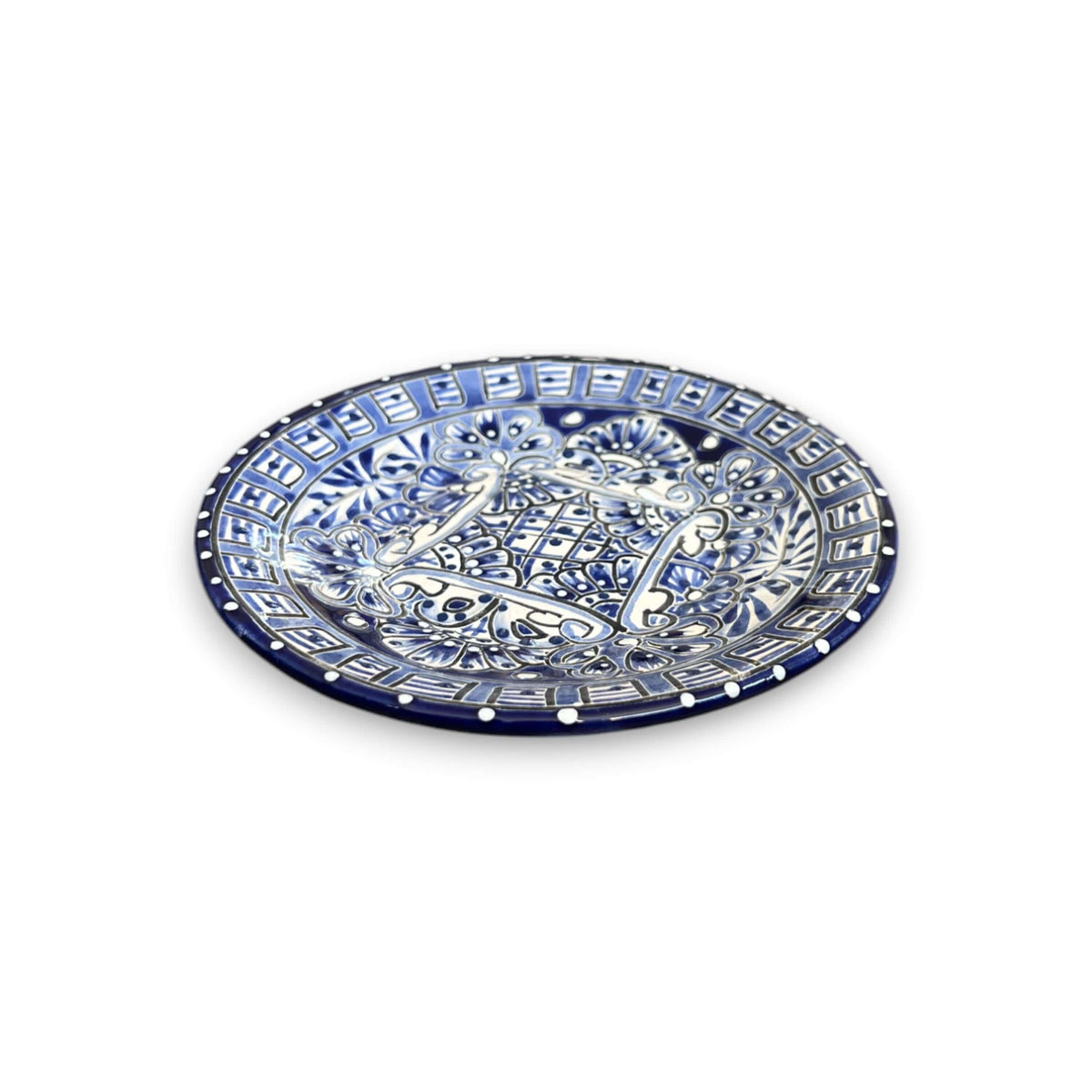6" Talavera Blue & White Dinner Plate | Mexican Dinnerware The Talavera Hub