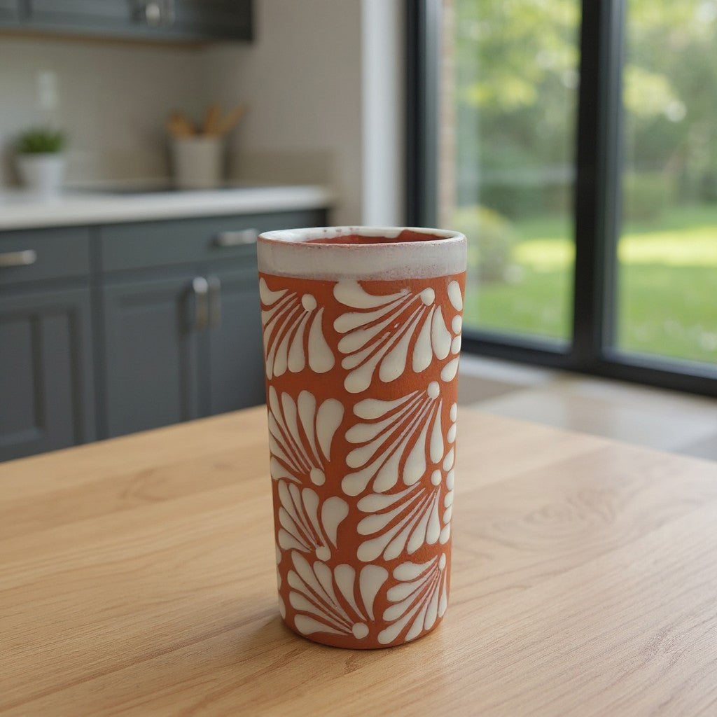 Talavera Brown & White Drinkware Set | Handmade Pitcher & Cups The Talavera Hub