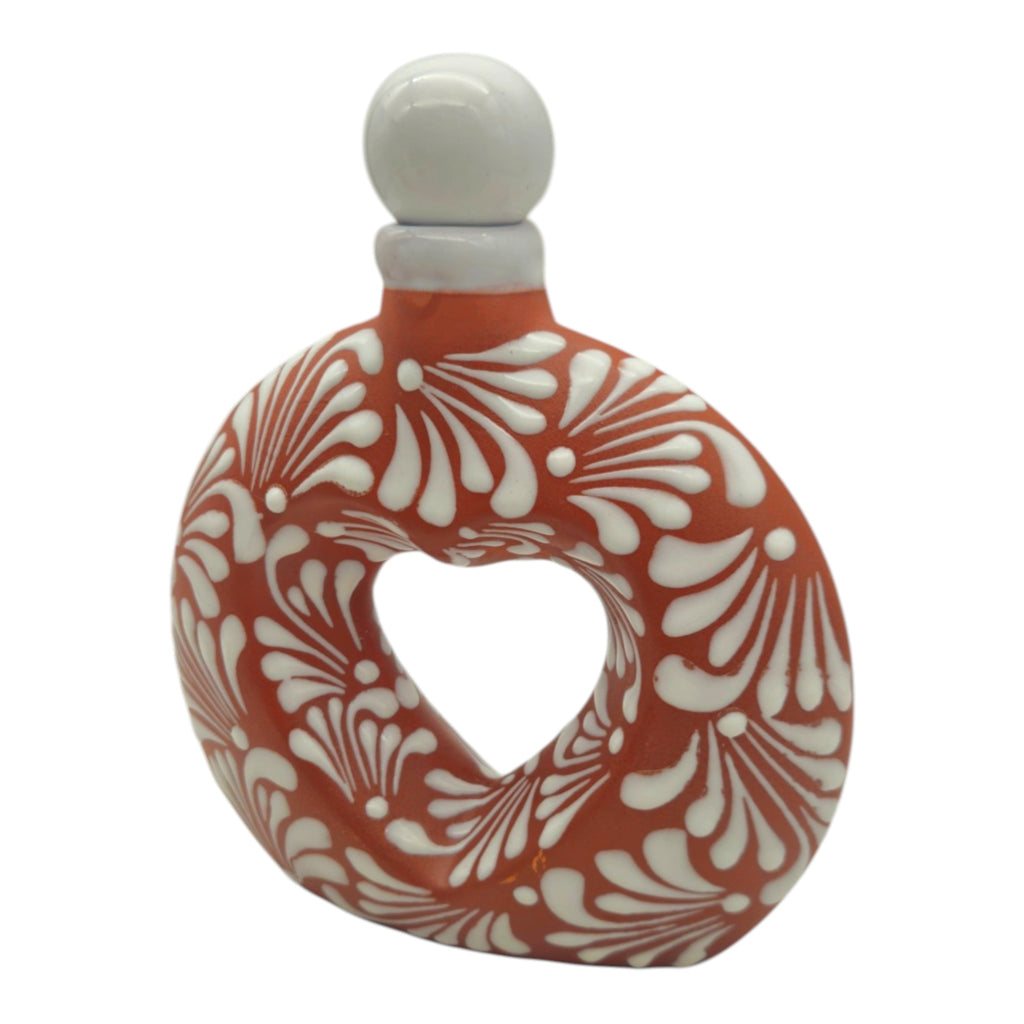 Talavera Brown & White Heart Decanter | Hand-Painted Ceramic Art The Talavera Hub