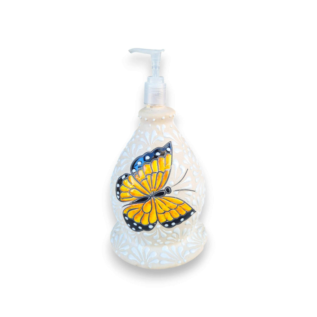 Talavera Butterfly Soap Dispenser | Hand-Painted Ceramic The Talavera Hub