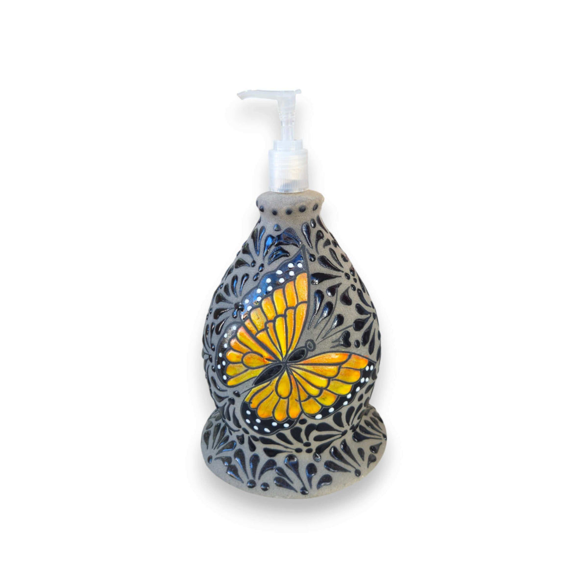 Talavera Butterfly Soap Dispenser | Hand-Painted Ceramic The Talavera Hub