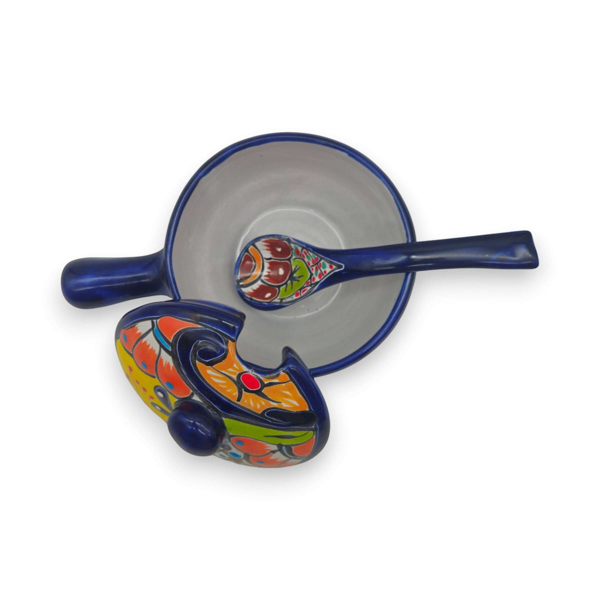 Talavera Salsa Bowl with Lid | Hand-Painted Ceramic Salsera The Talavera Hub