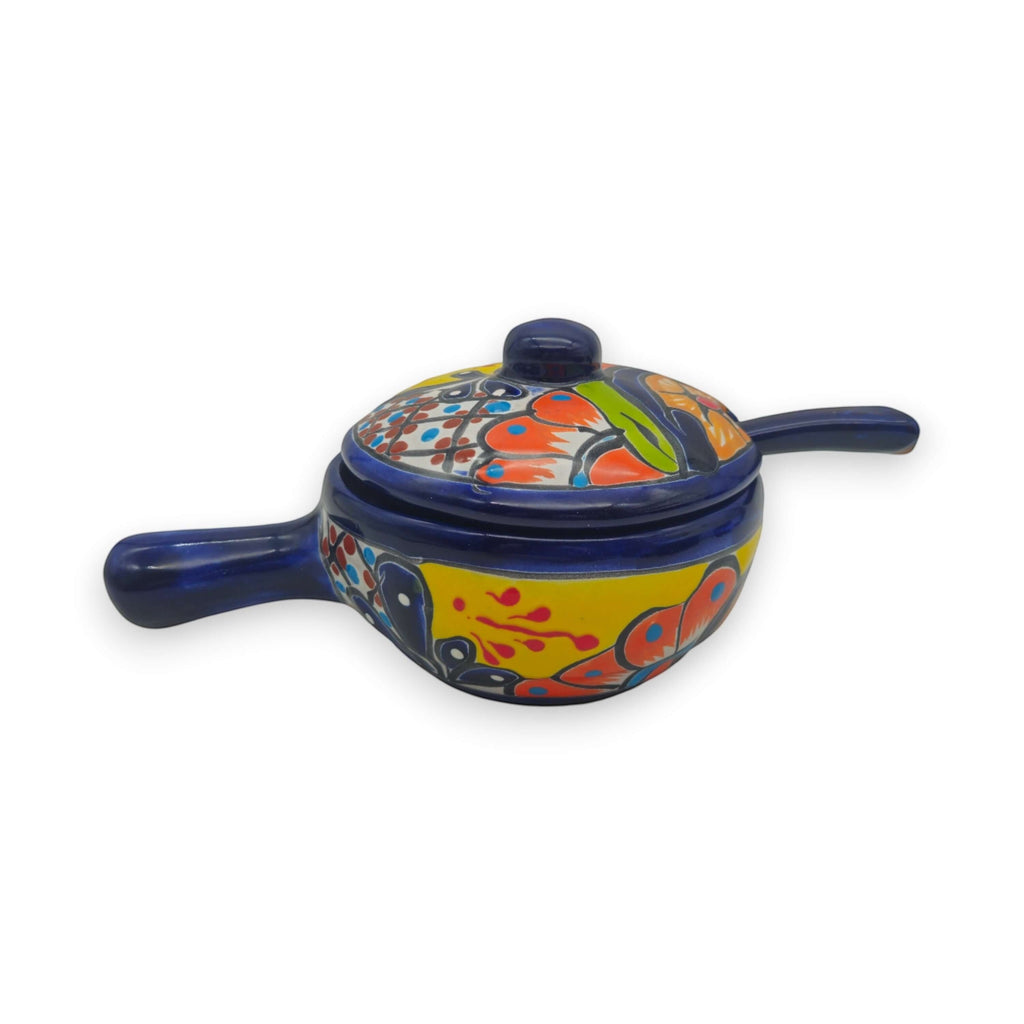 Talavera Salsa Bowl with Lid | Hand-Painted Ceramic Salsera The Talavera Hub