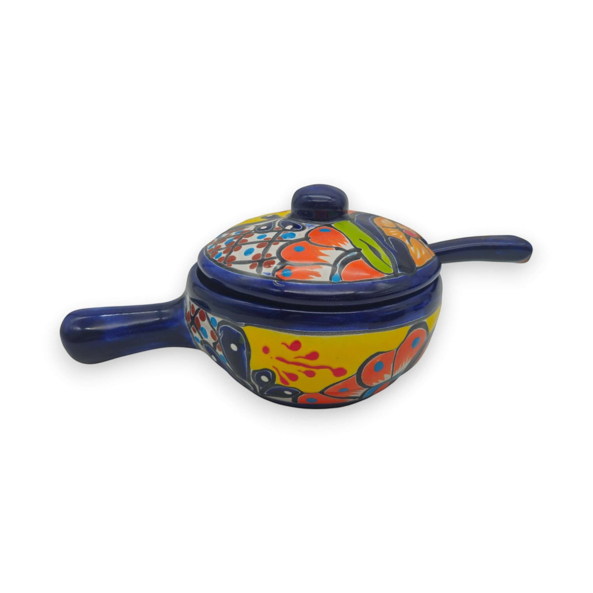 Talavera Salsa Bowl with Lid | Hand-Painted Ceramic Salsera The Talavera Hub