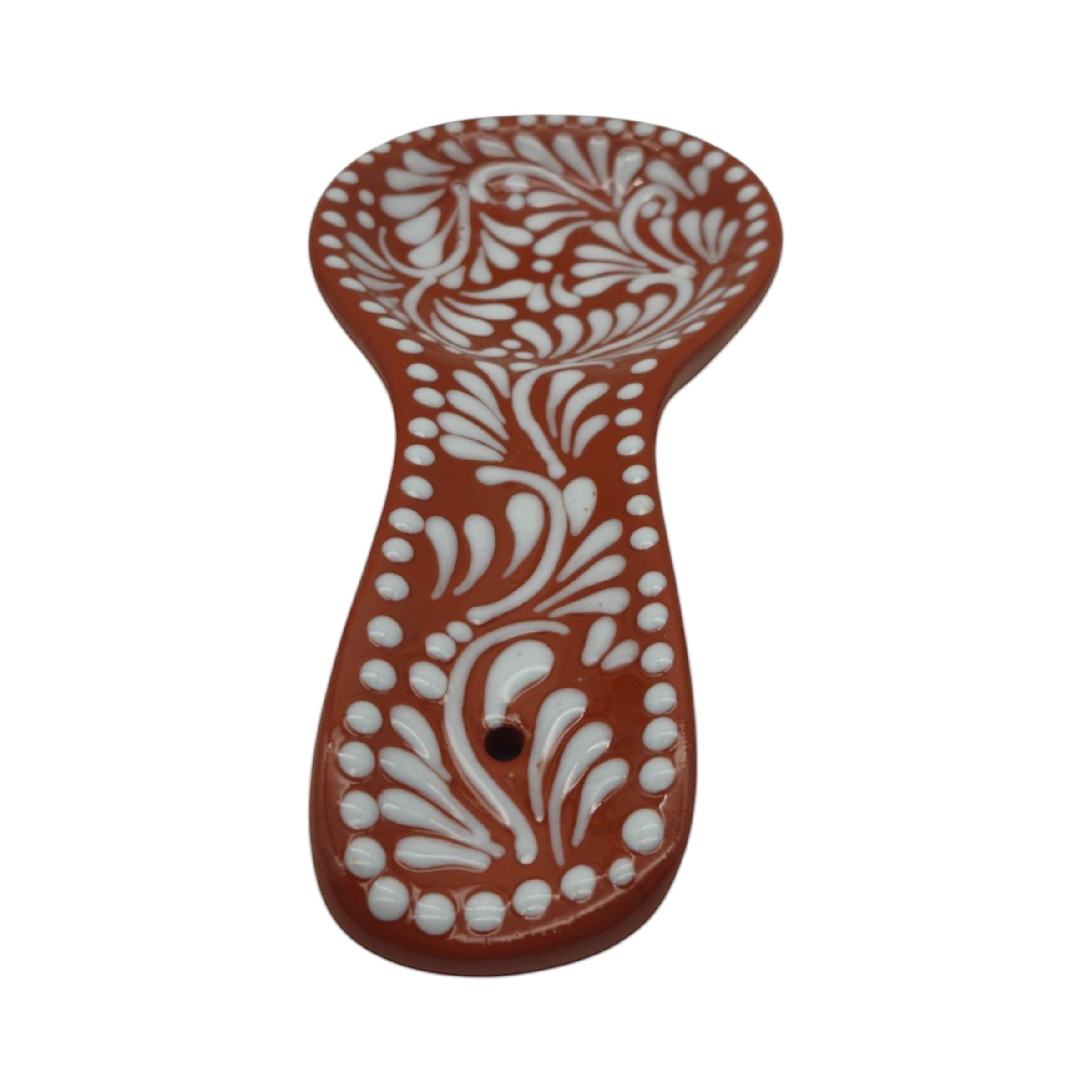 Talavera Spoon Rest | Brown & White Handcrafted Design The Talavera Hub