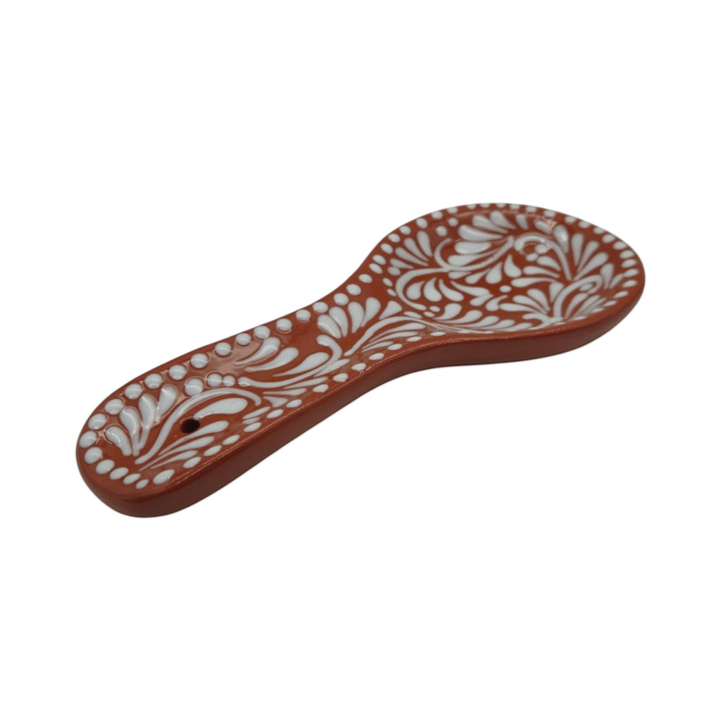 Talavera Spoon Rest | Brown & White Handcrafted Design The Talavera Hub
