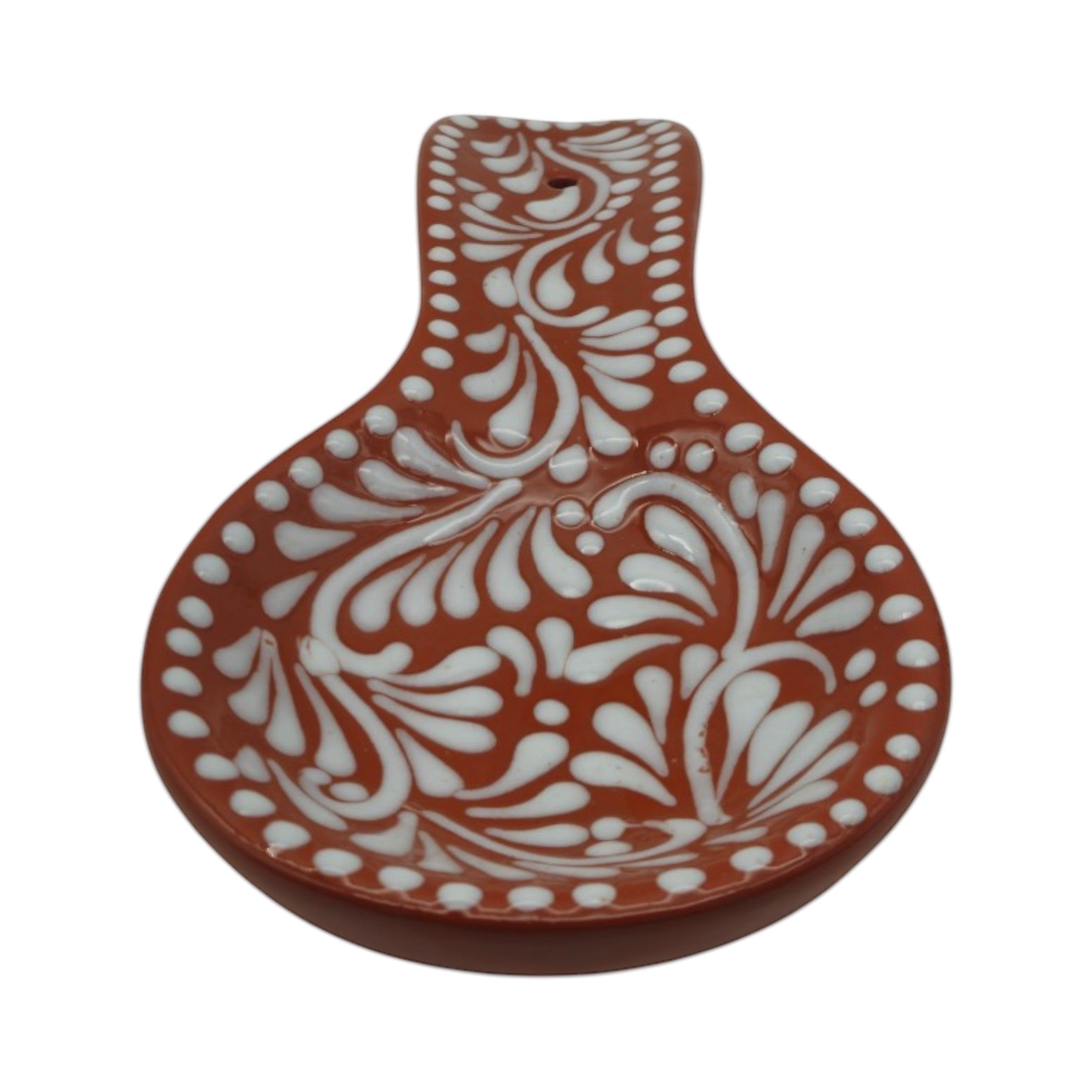 Talavera Spoon Rest | Brown & White Handcrafted Design The Talavera Hub