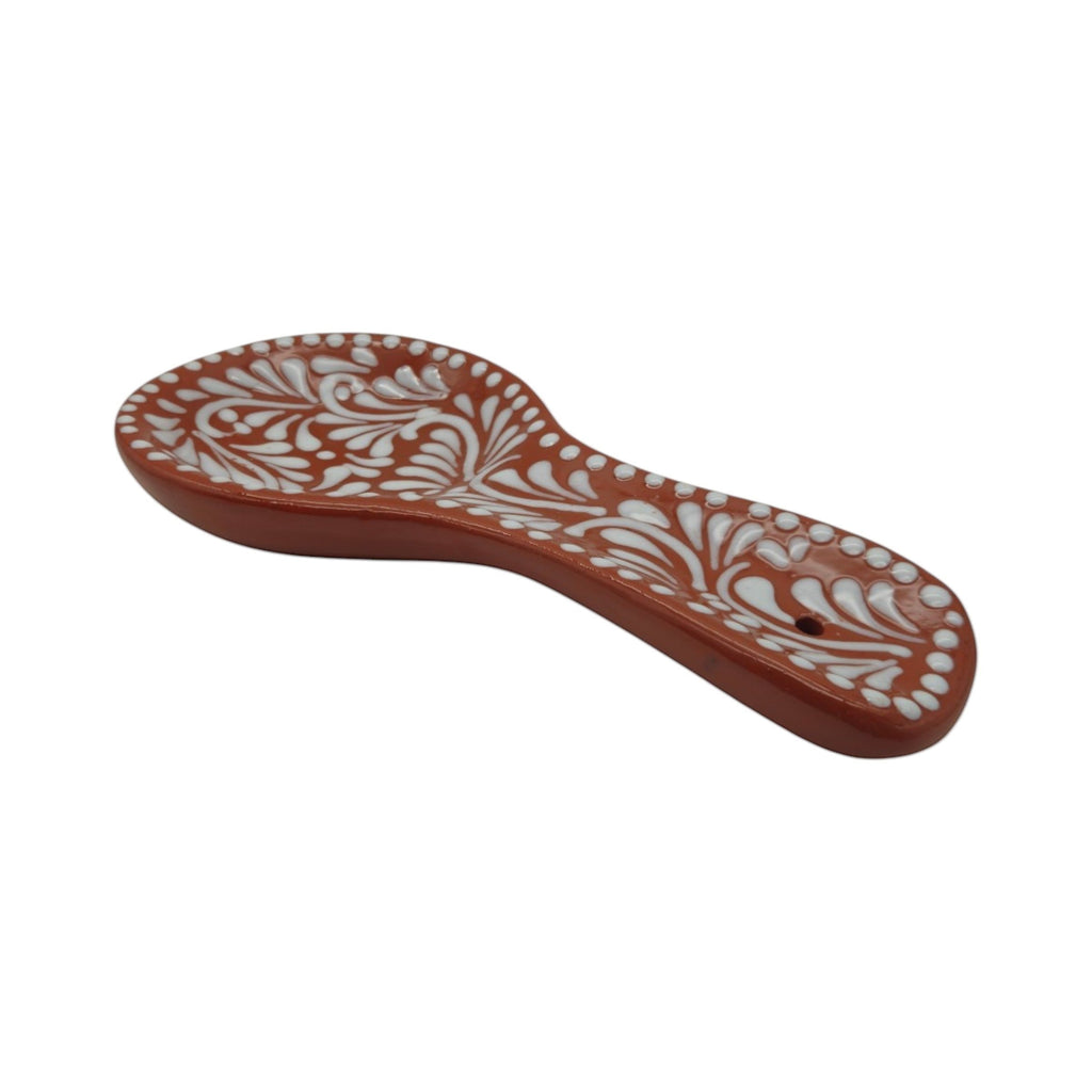 Talavera Spoon Rest | Brown & White Handcrafted Design The Talavera Hub