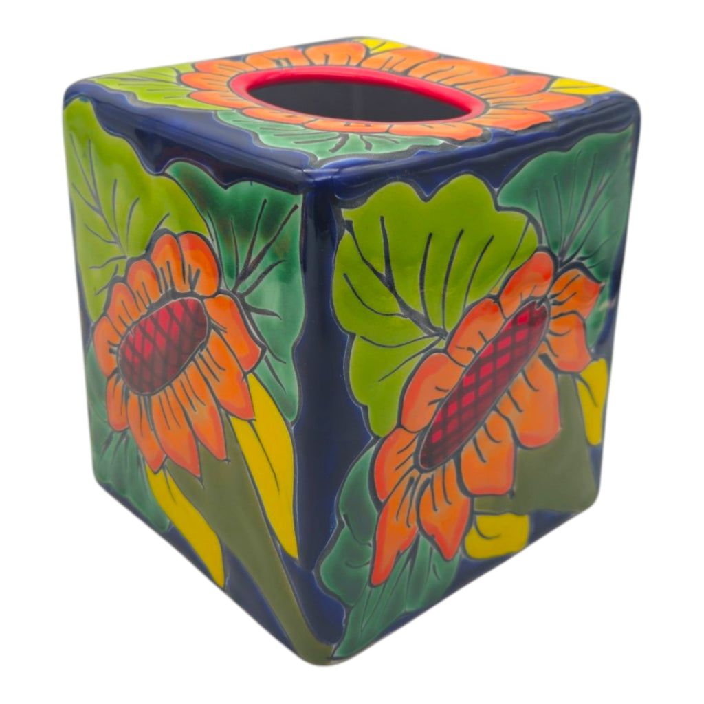 Talavera Sunflower Tissue Box | Hand-Painted Ceramic Decor The Talavera Hub