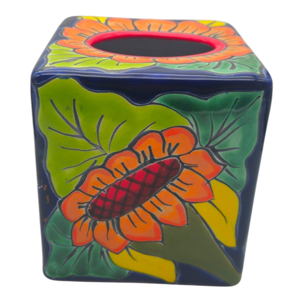 Talavera Sunflower Tissue Box | Hand-Painted Ceramic Decor The Talavera Hub
