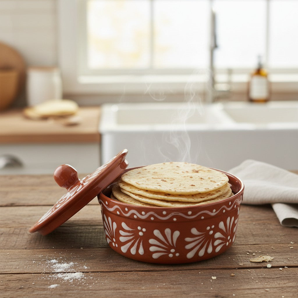 Talavera Tortilla Warmer | Glazed Terracotta Kitchenware The Talavera Hub