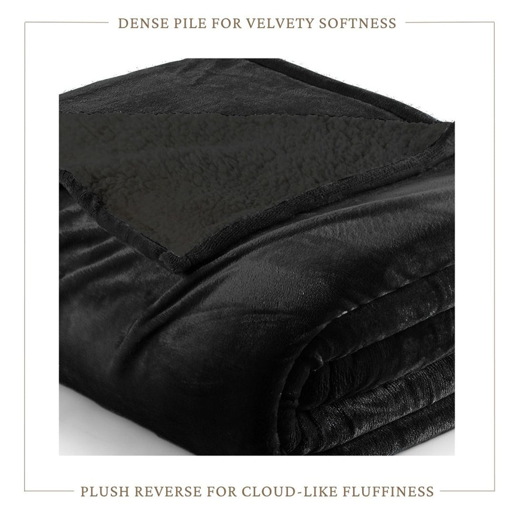Velvet Plush Sherpa Bed Blanket - Sherpa Fleece Collection Great Bay Home